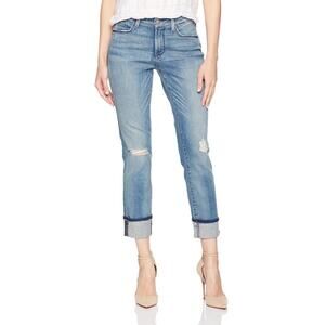 NYDJ Marnie Boyfriend Jeans Size 8 Paloma Rips Wash Slimming Distressed Denim